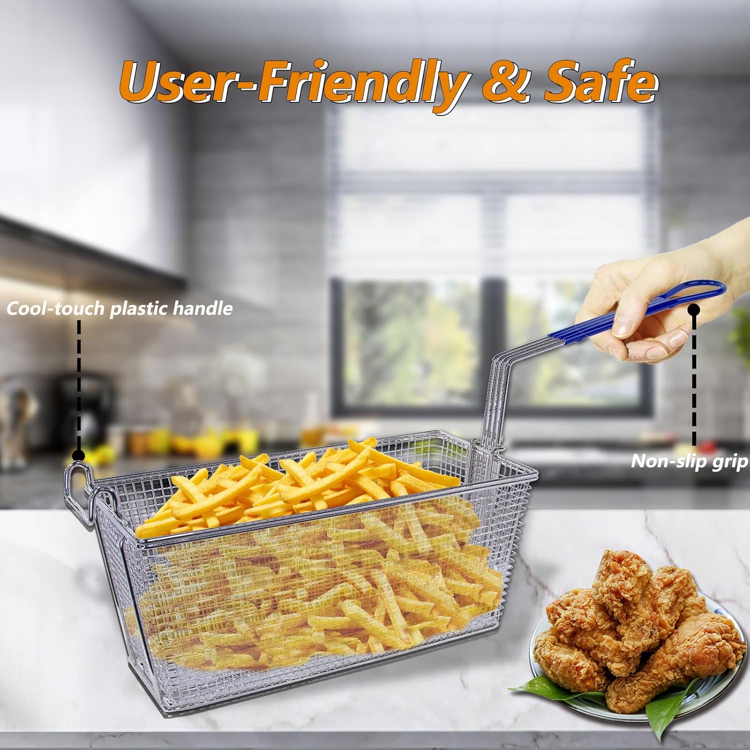 Hakka 4-Pack Commercial Deep Fryer Basket